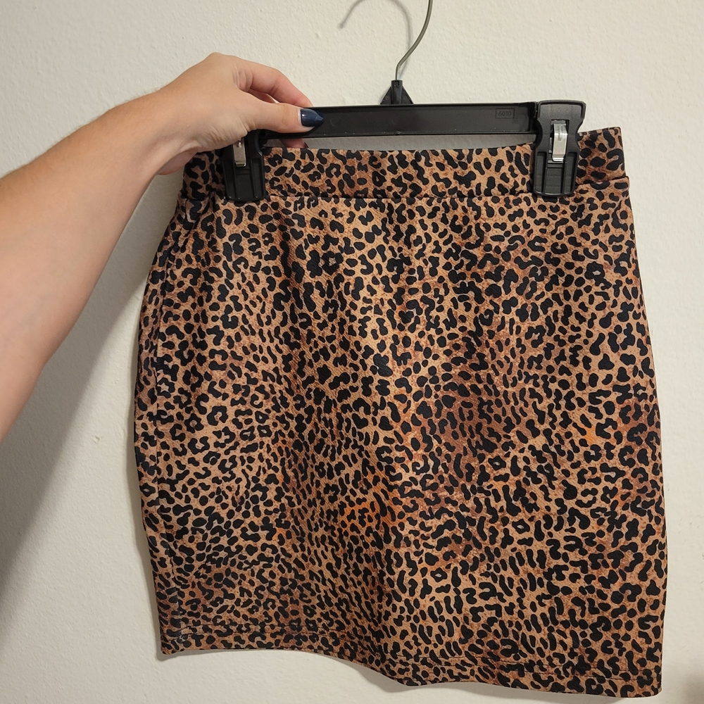 SHEIN Brown Leopard Mini Skirt